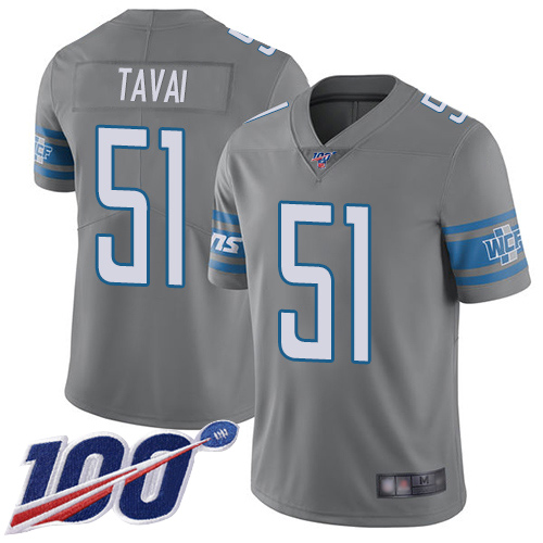 Detroit Lions Limited Steel Men Jahlani Tavai Jersey NFL Football #51 100th Season Rush Vapor Untouchable->youth nfl jersey->Youth Jersey